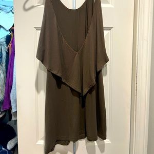 Olive green dress with low cut back